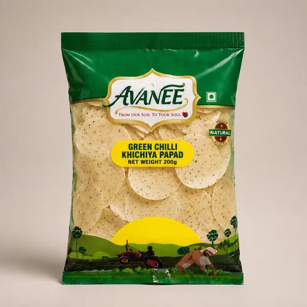 KHICHIYA RICE PAPAD GREEN CHILLI