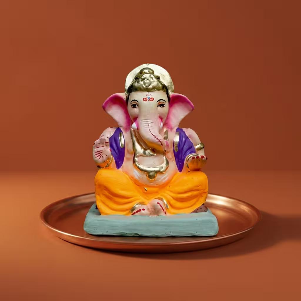 ECO-FRIENDLY GANESH IDOL — HOME VISARJAN, 8"