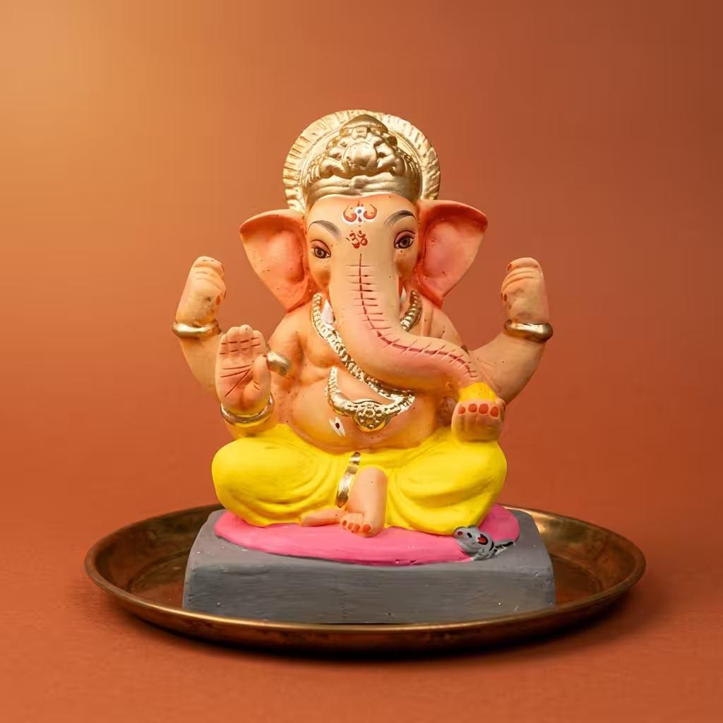 ECO-FRIENDLY GANESH IDOL — HOME VISARJAN, 8"